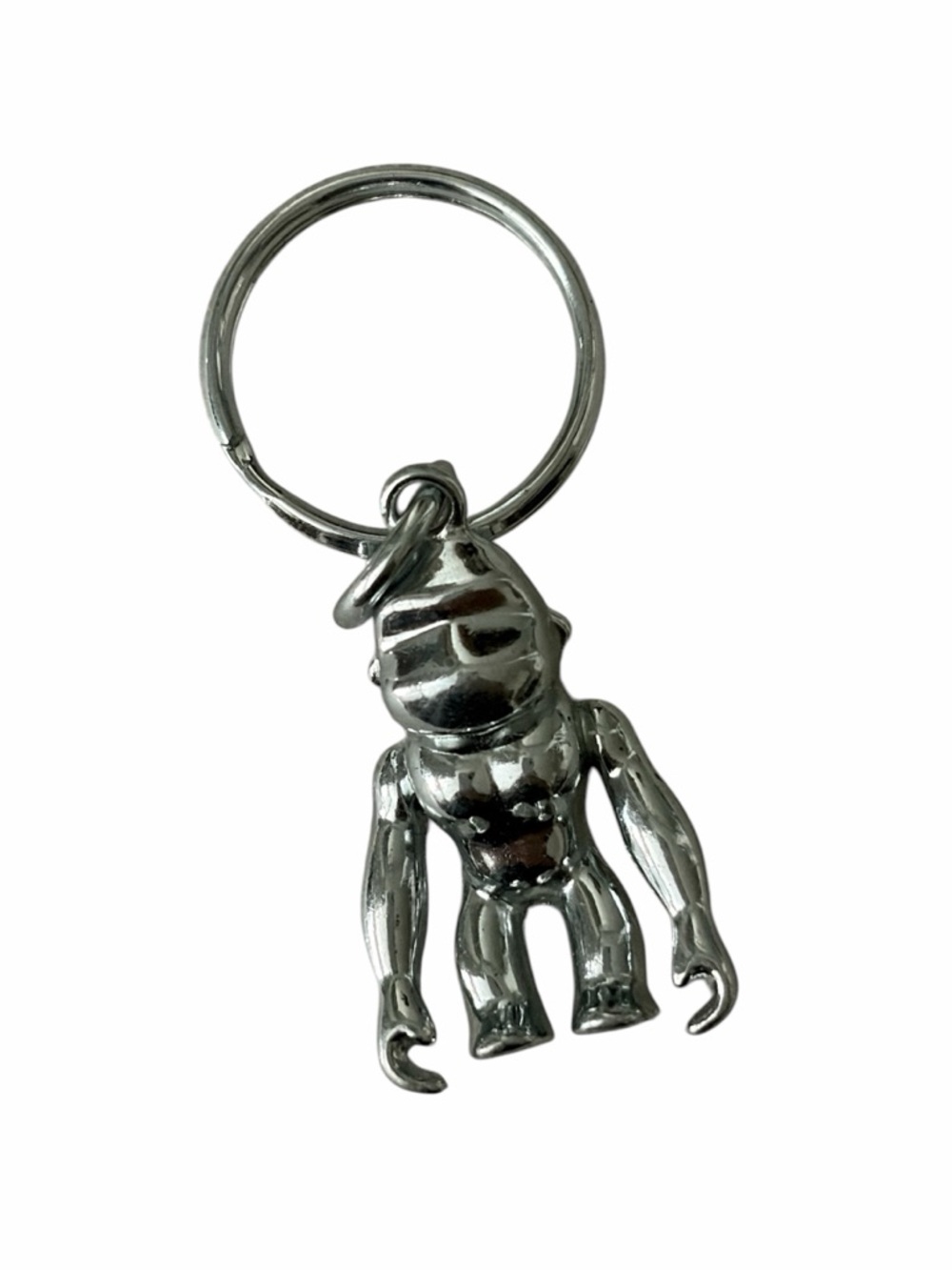 Kipling Silver Metal Gorilla Keychain NEW